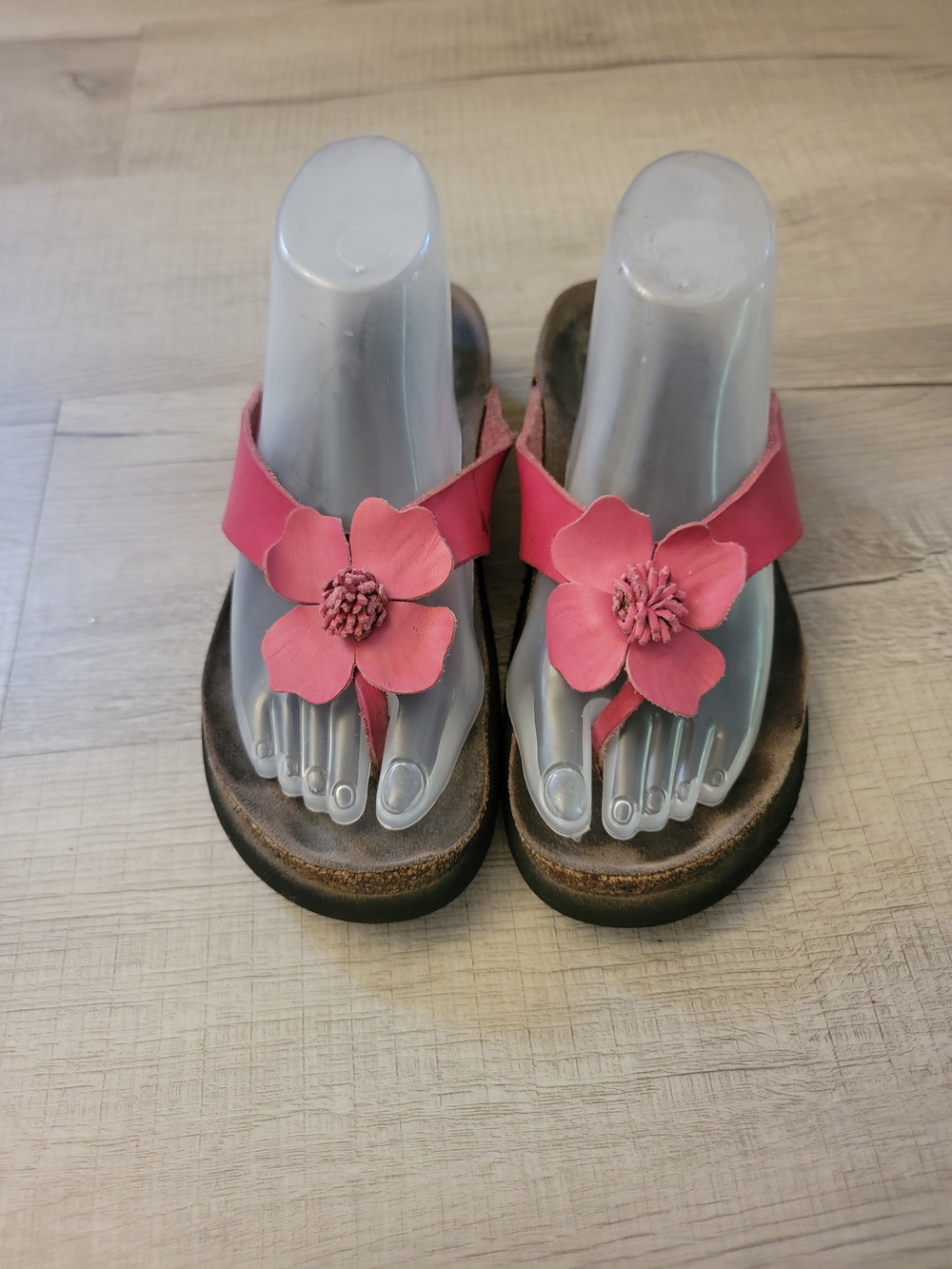 Mephisto Pink Floral Toe-Post Sandals